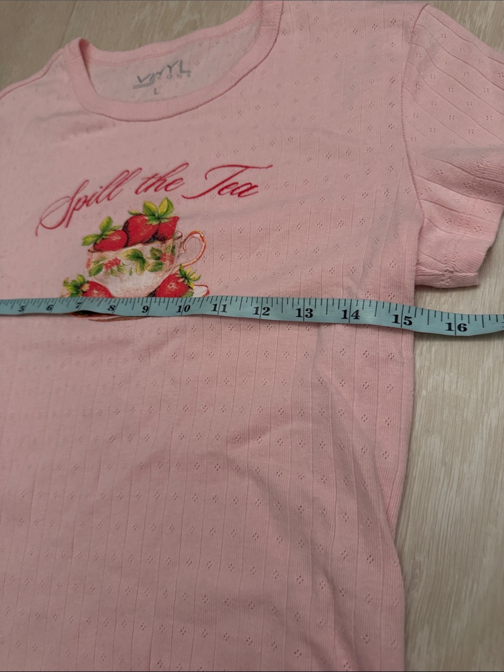 ✨Vinyl Icons Pink "Spill the Tea" Graphic Tee - Picture 4 of 6